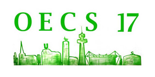 OECS 17 Logo OECS 17 Logo. The letters OECS 17 are written over a grafitto of the skyline of Dortmund.